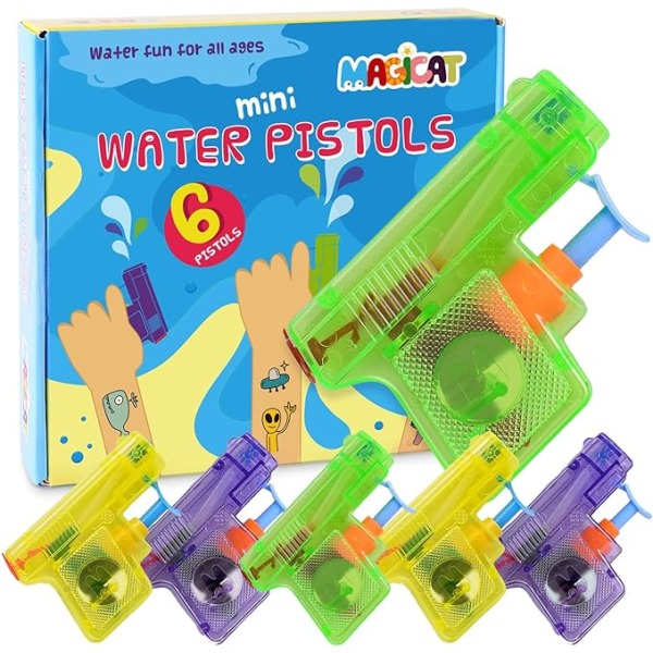 Premium vattenpistolset, 6 pistoler för små och stora, perfekt vattenleksak för barn och vuxna