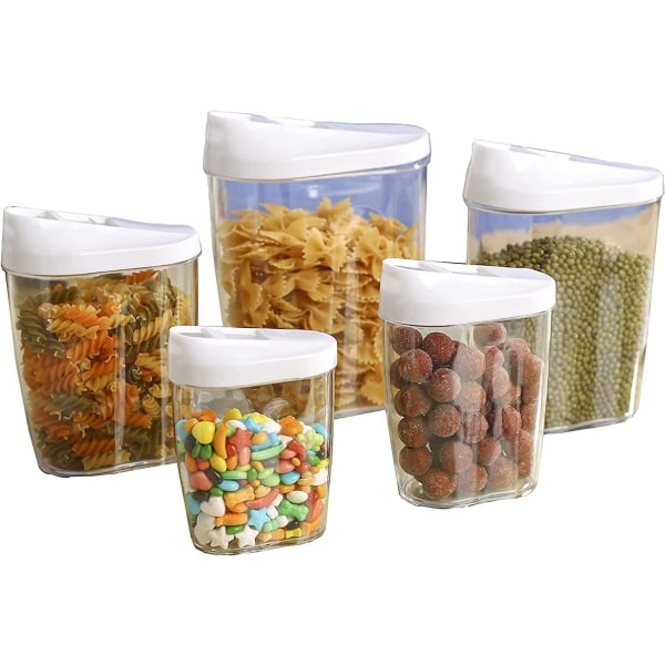 Genomskinlig akrylplast för matförvaringsburkar Set perfekt för socker, 150 ml 960 ml 720 ml 480 ml 300 ml 5 st