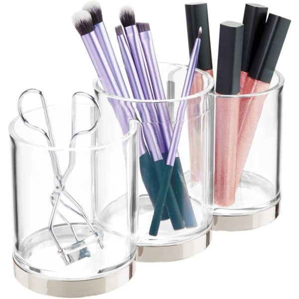 Makeup Storage - Bathroom Accessories - 3 Piece Cup for Storage Makeup Brushes,
