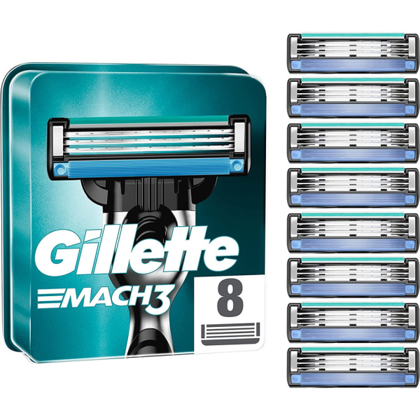 Gillette Mach3 rakblad för män, 8-pack