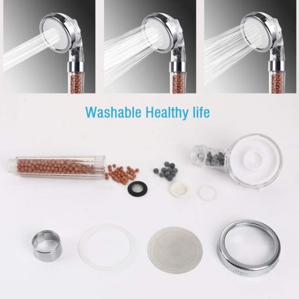 Shower Head Hand Shower, Shower Head 1.5M Hose and 6 Replaceable Shower