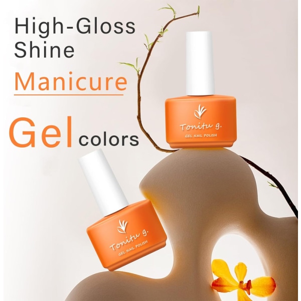 Gel Nagellack Set 6 Färger Gel Polish Kit, Populärt Gellack Nail Art Design Soak Off LED