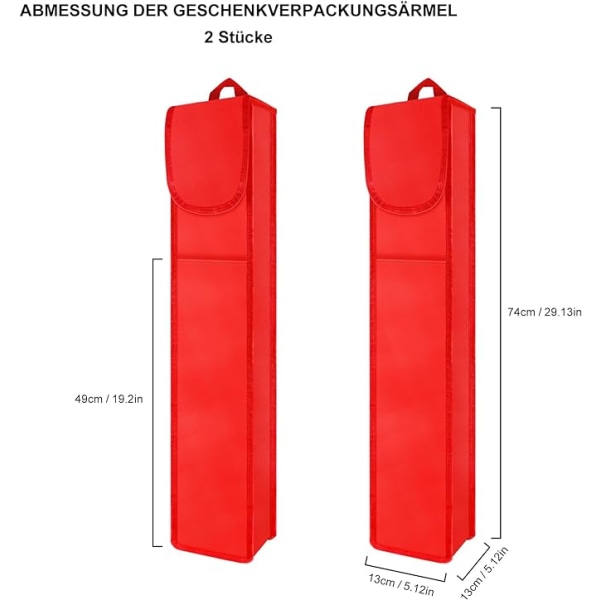 2 x presentpapper förvaring  74x 13 x 13 cm), Red
