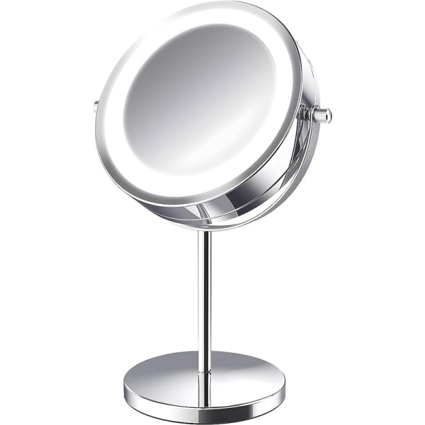 Sminkspegel med LED-belysning, sminkspegel, dubbelsidig