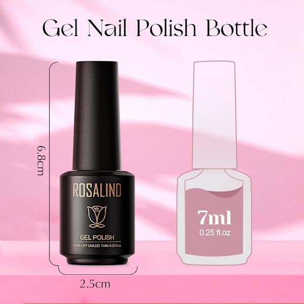 Gellackset med 6 Färger 5ml Ljusrosa Mörkrosp Glittrande Rosa Shellac Gellack UV-set Gellack