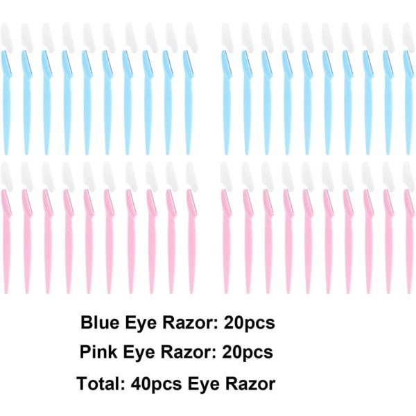 40 st Ögonbrynstrimmer Razor Ögonbrynsrakapparat Ansiktsborttagningsmedel Exfolieringsverktygssats