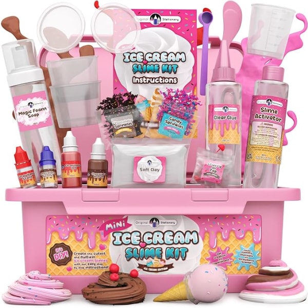 Stationery Mini glass-slime-kit för flickor, gör glass-slime, rolig slime och smör-slime, slime, slime-tillverknings-kit för flickor i åldrarna 7-12