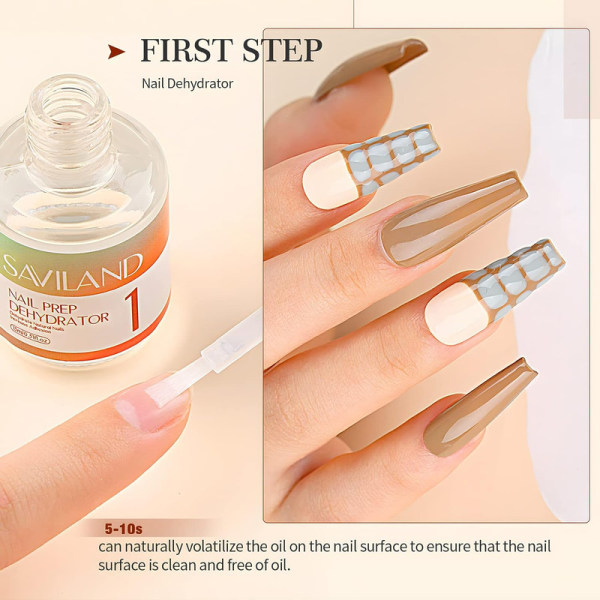 3 delar Dehydrator for Nails Primer for Gel Nails Set: Nail Primer Dehydrator Nagelbandsolja