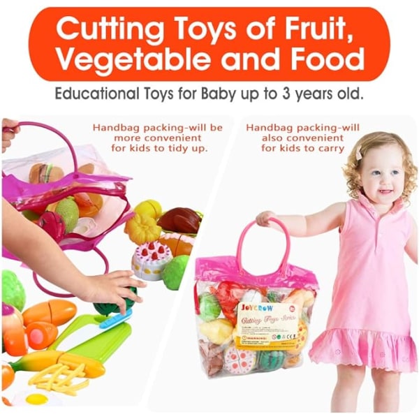 32 stycken matleksaker, frukt, grönsaker, leksaker, rollspel, pedagogiska köksleksaker