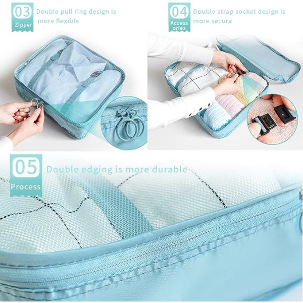 Travel Operator 8 Pieces Travel Packaging Packing Cube for Travel Waterproof Polyester Storage Baggage