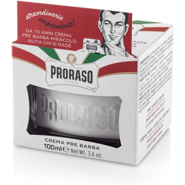 Proraso Pre Shave Cream Sensitive, 100 ml, lugnande rakkräm