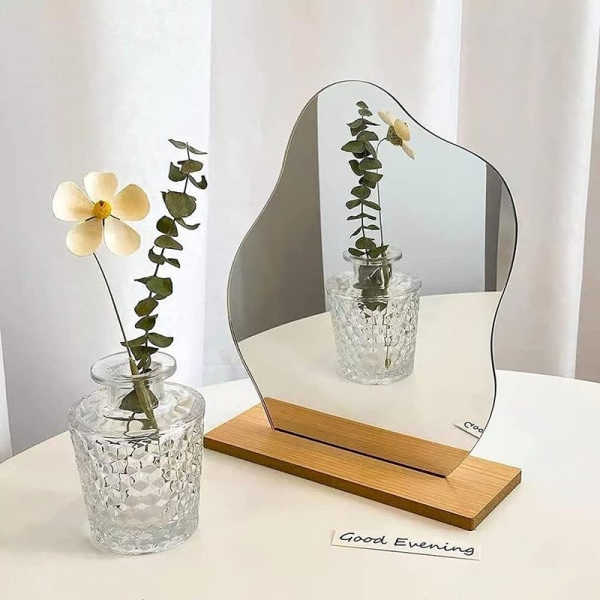 Sminkspegel i akryl utan ram, dekorativ spegel för sminkbord,