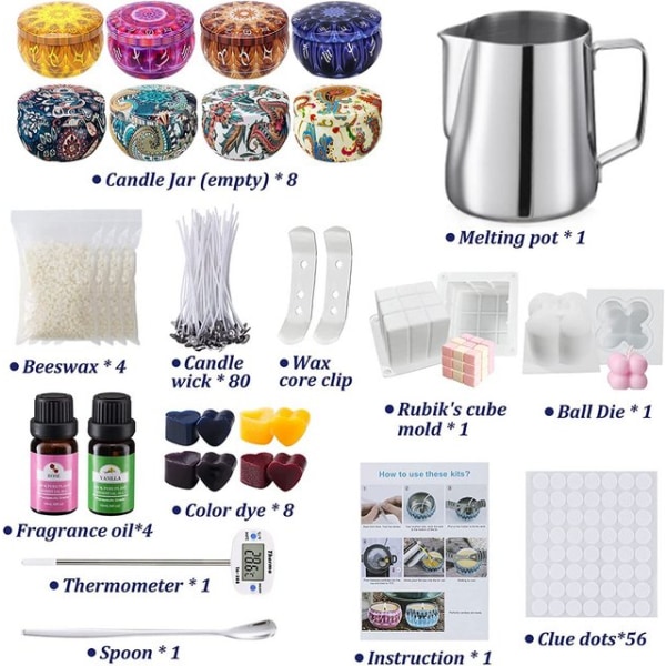 Light DIY Set Candle Making Kit with Instructions,