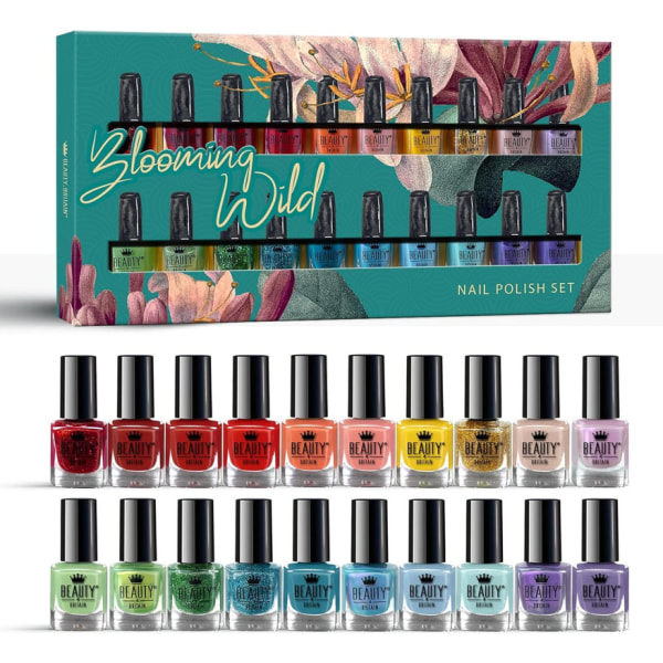 Blooming Wild Nagellack Set - 20 olika färger i jugendstil Display Box