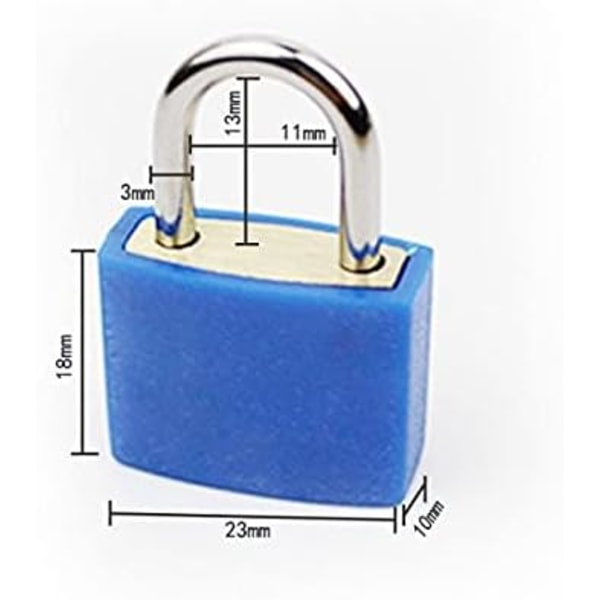 6 st Mini Bagagehänglås, flerfärgad hänglås resväska med 2 nycklar för resväska, väska, väska, skola,