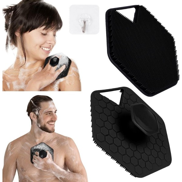 1 st mjuk silikon duschborste, kroppsbadborste för skonsam exfoliering djuprengöring