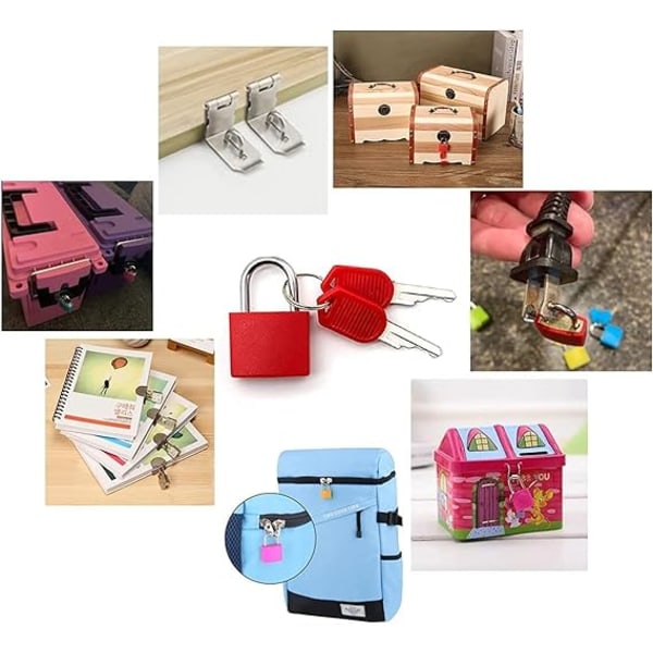 6 st Mini Bagagehänglås, flerfärgad hänglås resväska med 2 nycklar för resväska, väska, väska, skola,