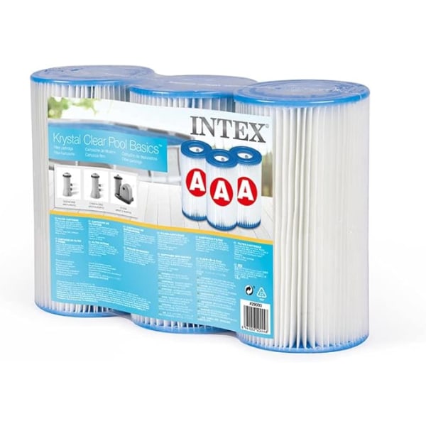 Intex 29003 Filterpatroner, Paket med 3