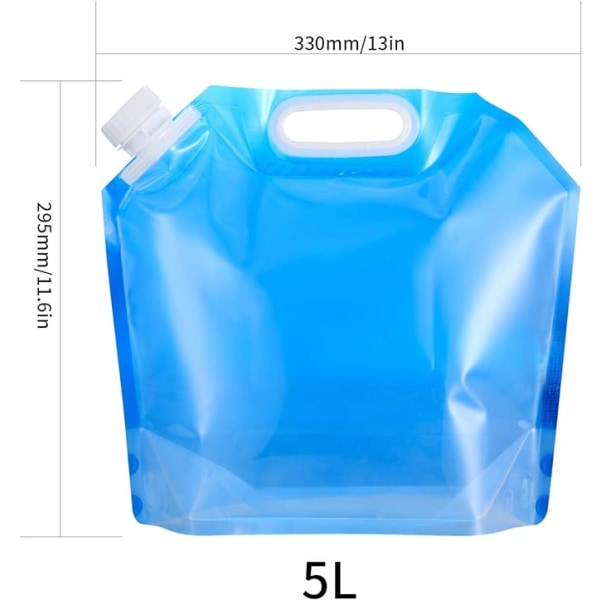 4 delar hopfällbar vattenbehållare, dricksvattenbehållare hopfällbar 5L