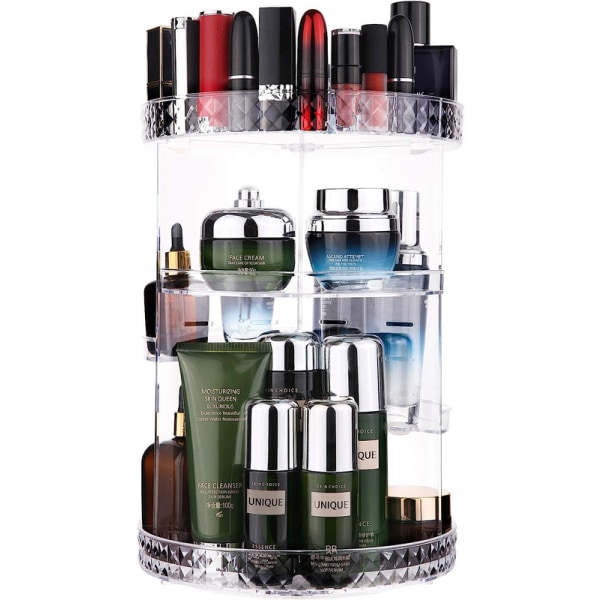 Kosmetisk förvaring 360° svängbar skönhetssminkförvaring Kosmetisk låda