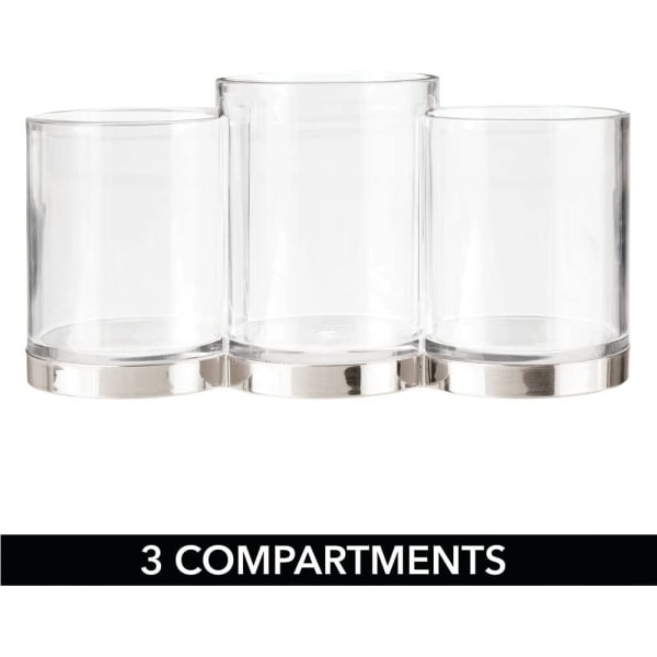 Makeup Storage - Bathroom Accessories - 3 Piece Cup for Storage Makeup Brushes,