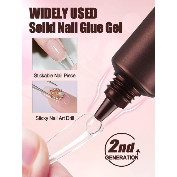 Nail Tips Glue, 2 * 20ml Nail Glue Gel Kit Nail Tips Glue Gel Clear