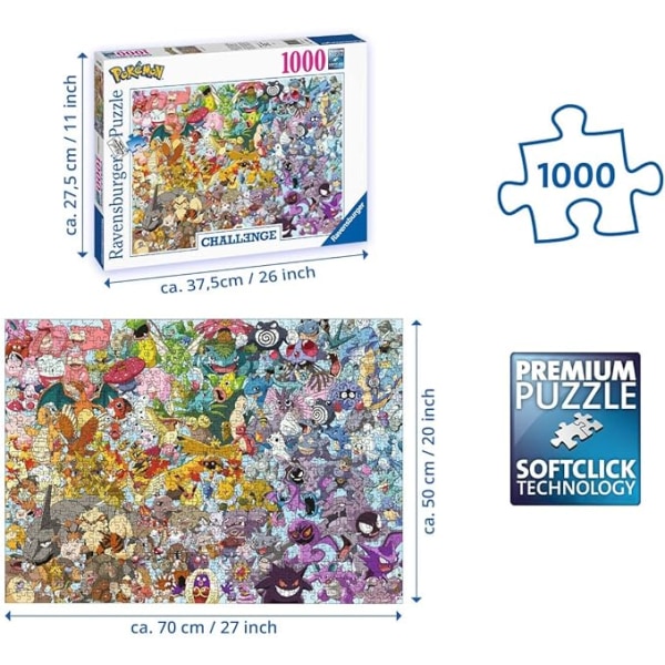 Ravensburger Pokemon 1000 Piece Challenge Jigsaw Puzzle for Adults and Kids Age 12 Years Up