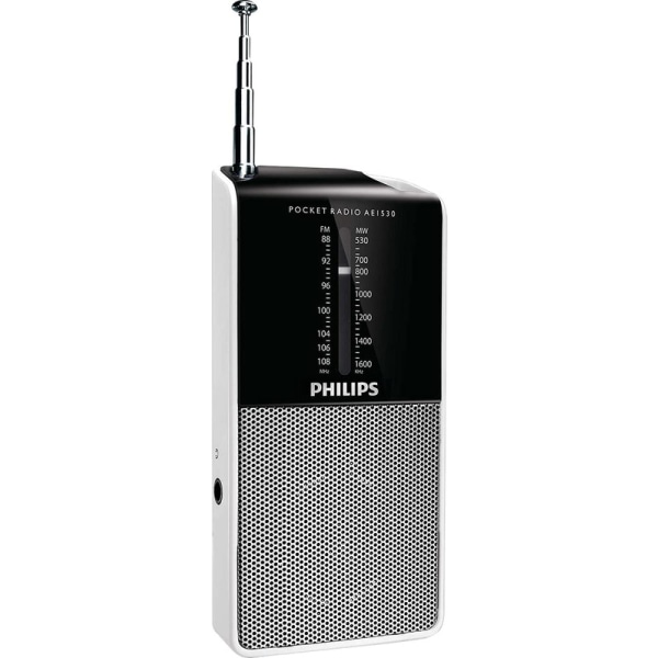 Pocket Radio FM/AM Portable Radio Black/Silver