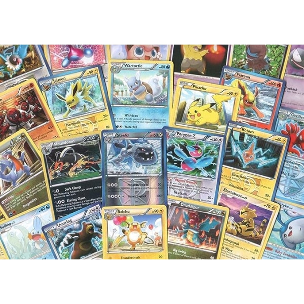 100 blandade Pokémon-samlarkort med 7 bonusfria Holo-folier