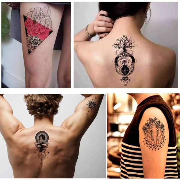 32 st/lot rikt tatueringsmönster Totem Flower Rose Temporary Tattoo Stickers för kvinnor Män Pojkar Flickor
