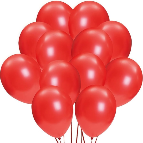 Ballonger Röda, 50 stycken 12 tums ballonger jul med presentband