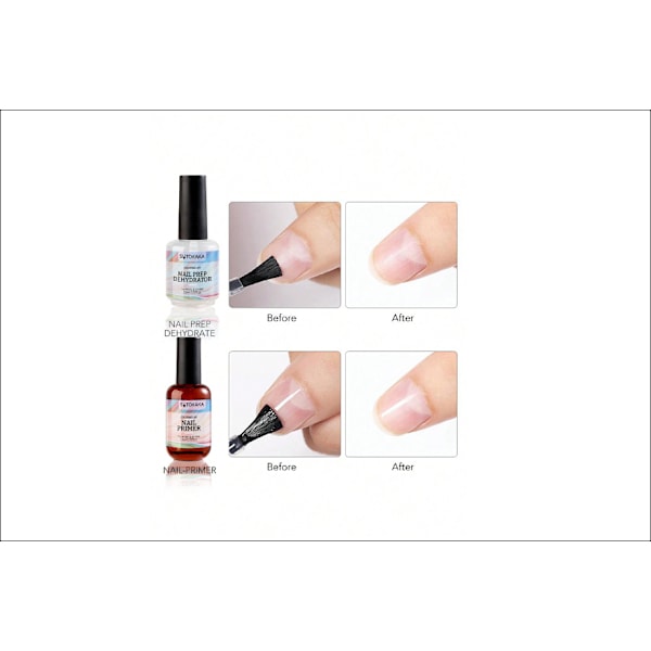 Nagelprimer och nagelprepdehydrator, 15 ml nagelprimer, gratis nagelbas, nagelkit