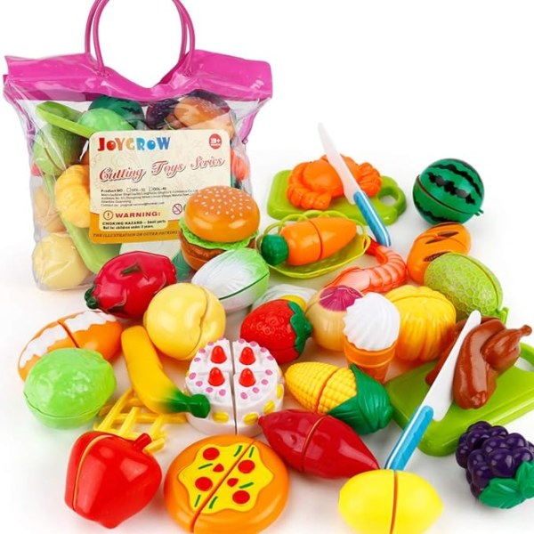 32 stycken matleksaker, frukt, grönsaker, leksaker, rollspel, pedagogiska köksleksaker