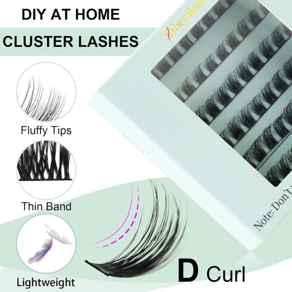 Lösögonfransar 84 Cluster DIY Eyelash Extensions Cluster Fransar, tunna band lösögonfransar