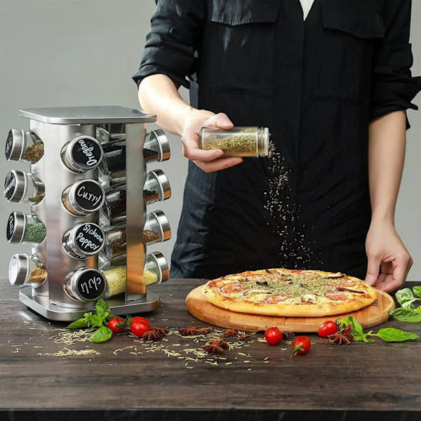 Spice Carousel Rotatable with 16 Spice Jars-Spice Storage 6521 | Fyndiq