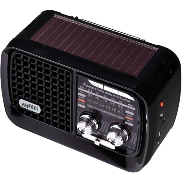 Radio with solar panel 7 bands, rechargeable Bluetooth Lithium-ion battery [Energy Class F]