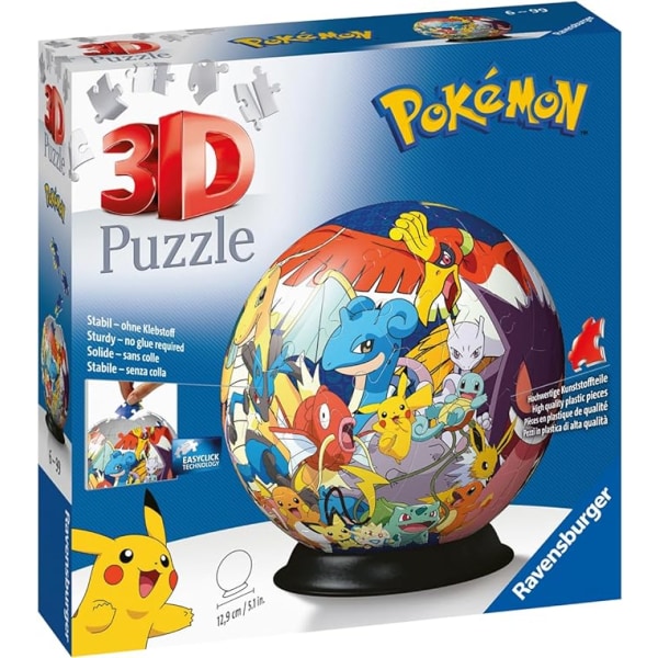 Ravensburger Pokemon 3D Jigsaw Puzzle Ball for Kids Age 6 Years Up - 72 Piece Christmas Gifts