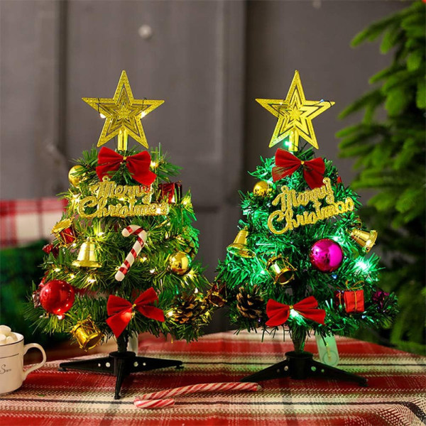 Table Top Christmas Tree Artificial Christmas Trees and 2M Wire String Lights Mini