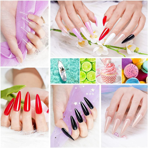 Dipping Powder Nails Set, 12 Colors Clear White Dip