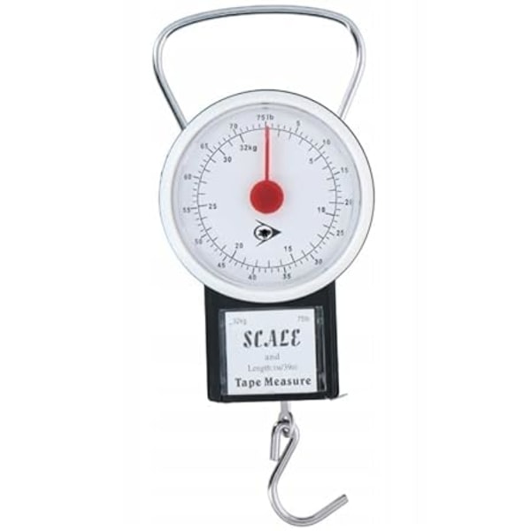 Spring Pull Scale with Tape Measure, Fish Fish Scale, Luggage Scale up to 32kg Including Tape