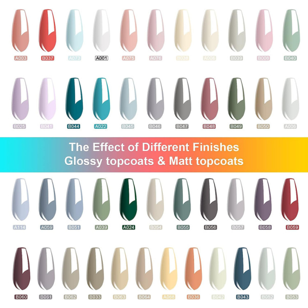 48 delar 8Ml UV Nagellack, Gel Nagellack Set Soak Off UV Gel för Gel Nails Art Nail Design