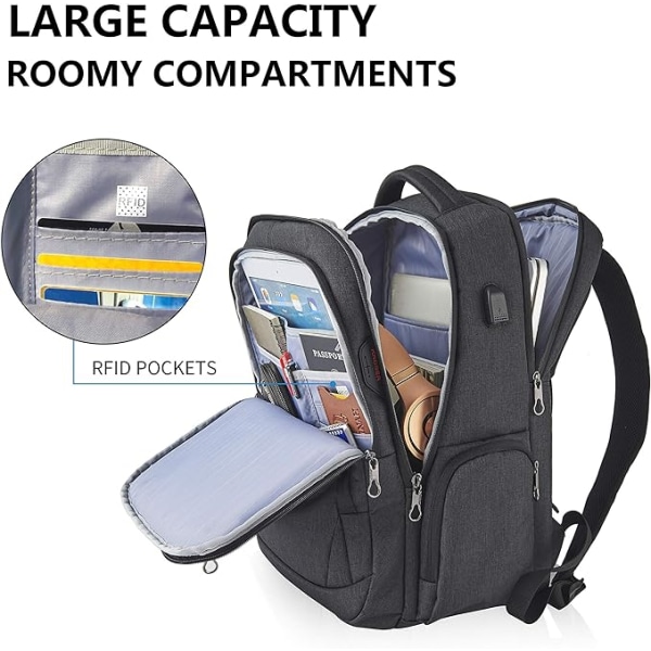 Laptop Backpacks with USB Charging Port Men Women for Work School