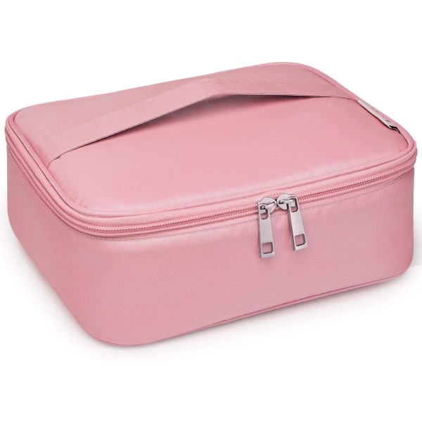Resesminkväska Stor kosmetisk väska Sminkväska Organizer för kvinnor och flickor, rosa