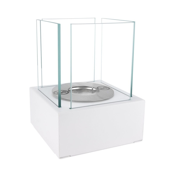 Kaminen Öppna spisar  Fristående biokamin Smart vit Bioetanolbrännare 13 cm x 13 cm x 17 cm TÜV -certifikat