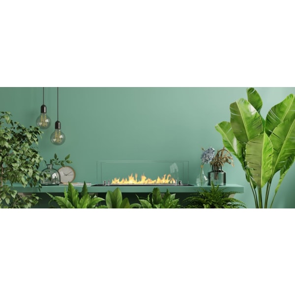 Fireplace / Biokamin / Bioinsats för infällnad 65 cm / Svart matt med glas / TUV-certifikat / Infällnadsinsats