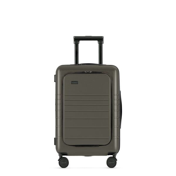 Set med 2 Eternitive E3 resväskor / TSA kombinationslås / storlek S + L / olivgrön / kabinväska med extra ficka och USB-C- och USB-A-port / 360° sväng