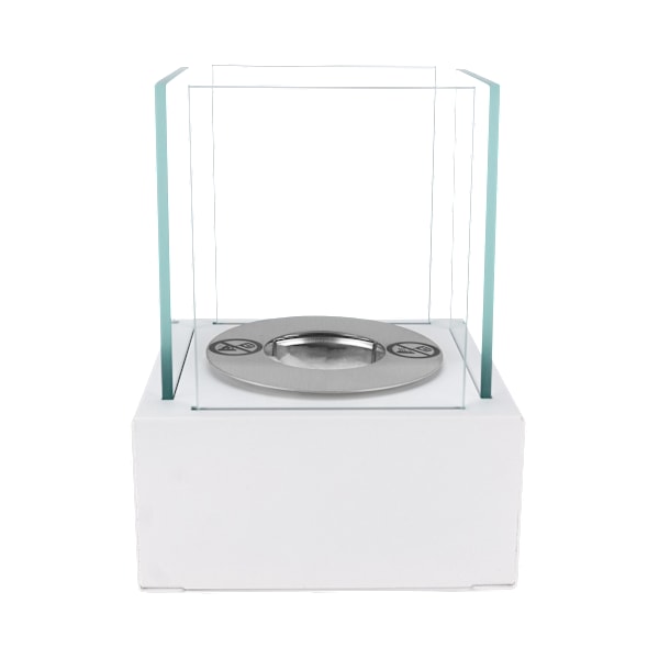 Kaminen Öppna spisar  Fristående biokamin Smart vit Bioetanolbrännare 13 cm x 13 cm x 17 cm TÜV -certifikat