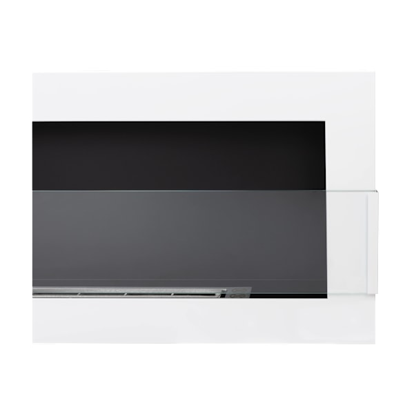 Etanol-biopejs med glas Biopejs Hängande Bio-etanol-biopejs 90 cm x 40 cm x 12 cm vit glans Miljövänlig biopejs
