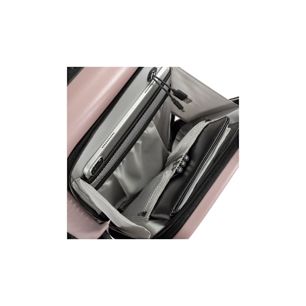 Eternitive E3 PLUS resväska / TSA kombinationslås / USB-C och USB-A portar / kabinväska / rosa färg / 360° svängbara hjul