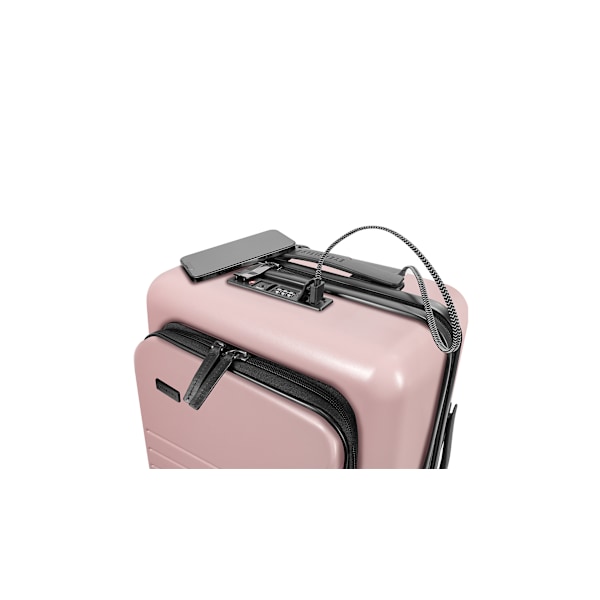 Eternitive E3 PLUS resväska / TSA kombinationslås / USB-C och USB-A portar / kabinväska / rosa färg / 360° svängbara hjul